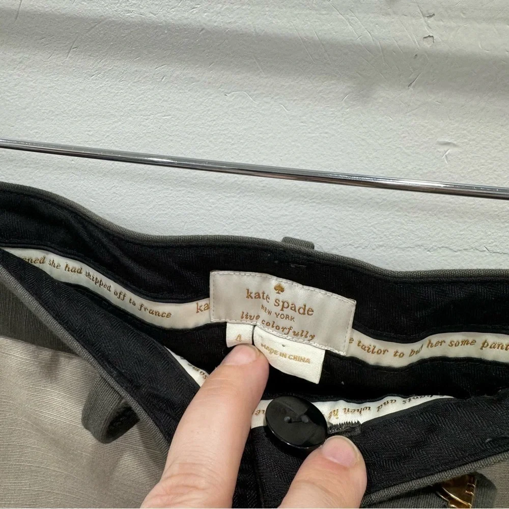 Kate Spade Margaux Tuxedo Stripe Trouser Pants Cotton Size 4